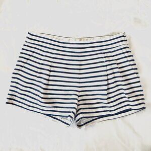 JCrew Blue and White Striped Pleated Shorts Size 6